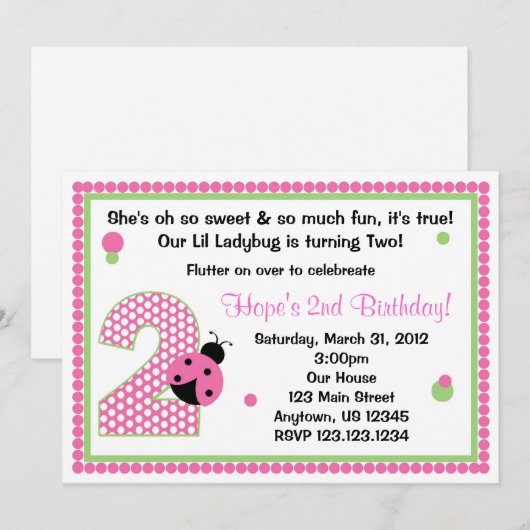 甘いてんとう虫2 招待状 (正面/裏面)