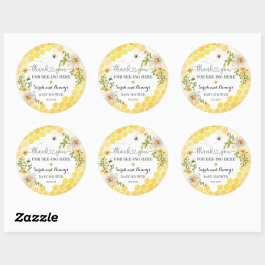 甘いできるだけ甘い蜂蜜の赤ちゃんシャワーのお願い ラウンドシール (シート)