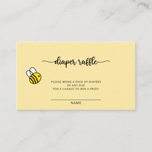 甘いとしてビーおむつラッフルチケット エンクロージャーカード (正面)