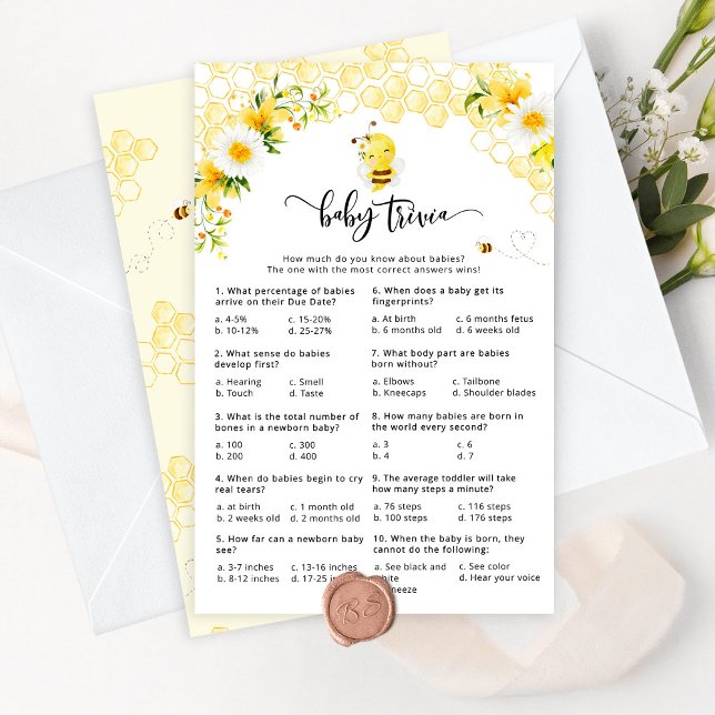 甘いとしてビーベビートリビア赤ちゃんシャワーゲーム (クリエイターアップロード済み)