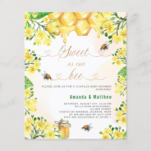 甘いとして黄色のフローラバジェット赤ちゃんシャワー (正面)