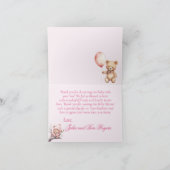 甘いぬいぐるみベビーシャワー折り畳みサンキューカード サンキューカード (内部)