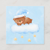 甘いぬいれクマおむつラッフルベビーシャワー スクエア名刺 (裏面)