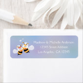 甘いのまわりにカップルかわいいアドレスのリターン ラベル (インサイチュ)