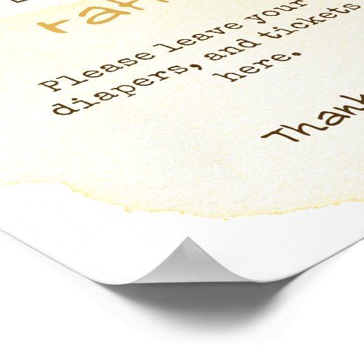 甘いのまわりにベビーシャワーおむつラッフル ポスター (角)