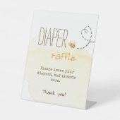 甘いのまわりにベビーシャワーおむつラッフル 台座サイン (正面)