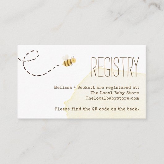 甘いのまわりにベビーシャワーレジストリQRコード エンクロージャーカード (正面)
