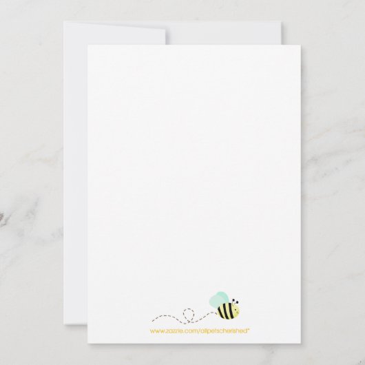 甘いのまわりにモムミビーベイビーシャワー招待状 招待状 (裏面)