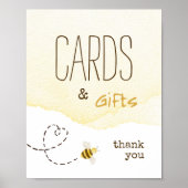 甘いのまわりに赤ちゃんシャワーカードとギフトサイン ポスター (正面)