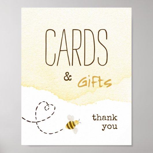 甘いのまわりに赤ちゃんシャワーカードとギフトサイン ポスター (正面)