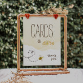 甘いのまわりに赤ちゃんシャワーカードとギフトサイン ポスター