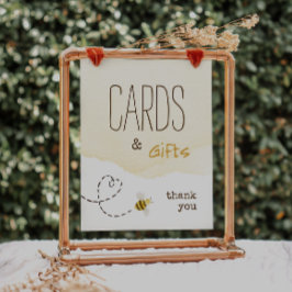 甘いのまわりに赤ちゃんシャワーカードとギフトサイン ポスター