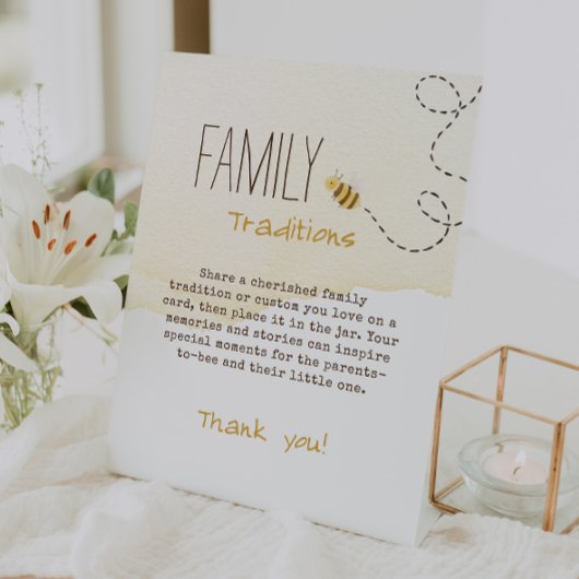 甘いのまわりに赤ちゃんシャワー家族の伝統 台座サイン