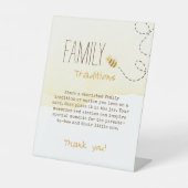 甘いのまわりに赤ちゃんシャワー家族の伝統 台座サイン (正面)