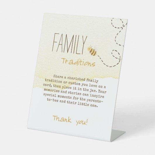 甘いのまわりに赤ちゃんシャワー家族の伝統 台座サイン (正面)