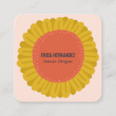 甘いひまわりデイジー花カスタマイズIT スクエア名刺 (正面)