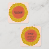 甘いひまわりデイジー花カスタマイズIT スクエア名刺 (正面/裏面)