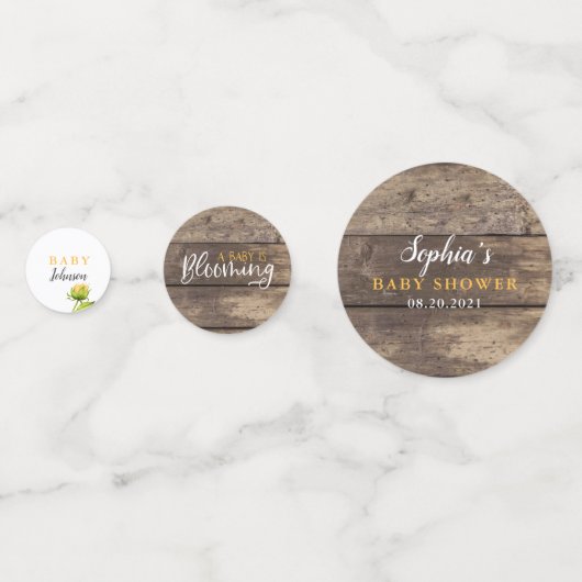 甘いひまわり赤ちゃんシャワー コンフェッティ (裏面)