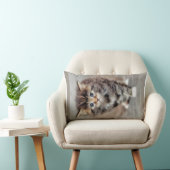 甘いぶちのベビー子猫 ランバークッション (椅子)