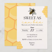 甘いものが好きな人へのベイビーシャワーの蜂をテーマにした招待状 招待状 (正面/裏面)
