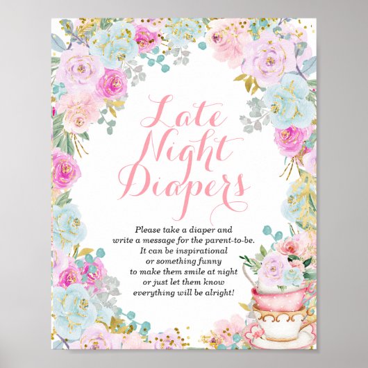 甘いものが深夜おむつを作っている ポスター (正面)