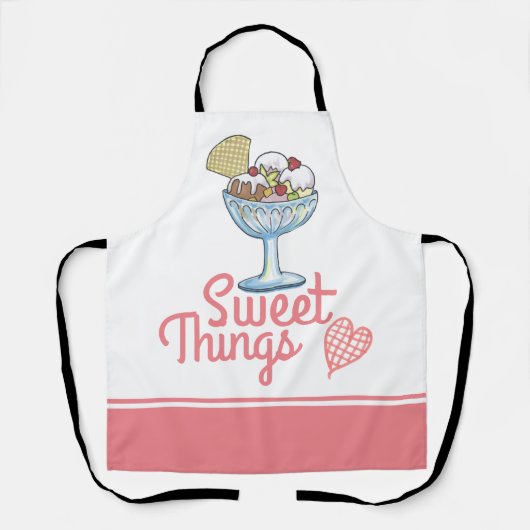 甘いものアイスクリームサンデーデザートカワイイ エプロン (正面)