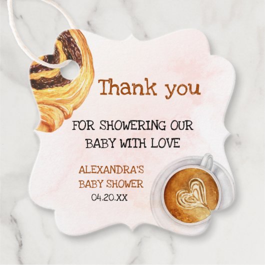 甘いもの醸造水彩ベビーシャワー フェイバータグ (正面)