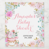 甘いもの醸造茶パーティー赤ちゃんシャワー ワインラベル (シングルラベル)