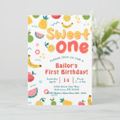 甘いもの |フルーツパーティー誕生日招待状 招待状 (スタンド正面)