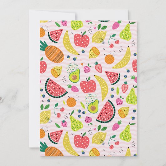 甘いもの |フルーツパーティー誕生日 招待状 (裏面)
