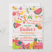 甘いもの |フルーツパーティー誕生日 招待状 (正面)