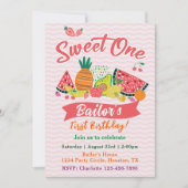 甘いもの |フルーツパーティー誕生日 招待状 (正面)