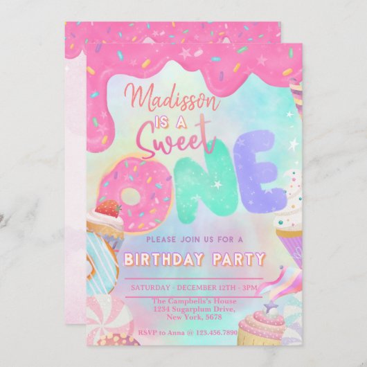 甘いもの 招待状 (正面/裏面)