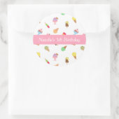 甘いアイスカラフルクリームパーティー ラウンドシール (バッグ)