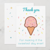 甘いアイスクリームの感謝カード サンキューカード (正面/裏面)