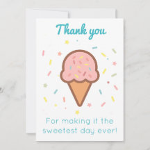 甘いアイスクリームの感謝カード