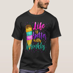 甘いアイスクリームを振りかける Tシャツ