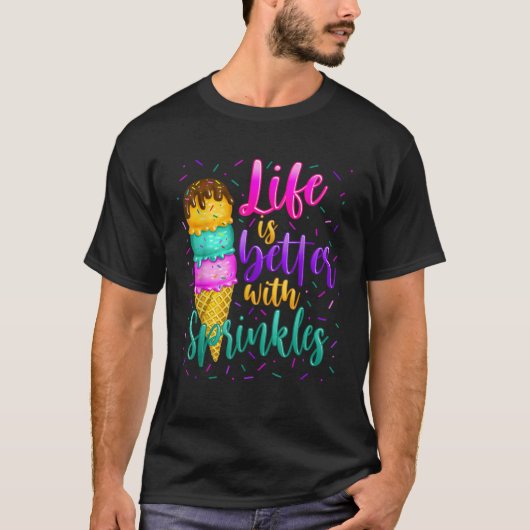 甘いアイスクリームを振りかける Tシャツ (正面)