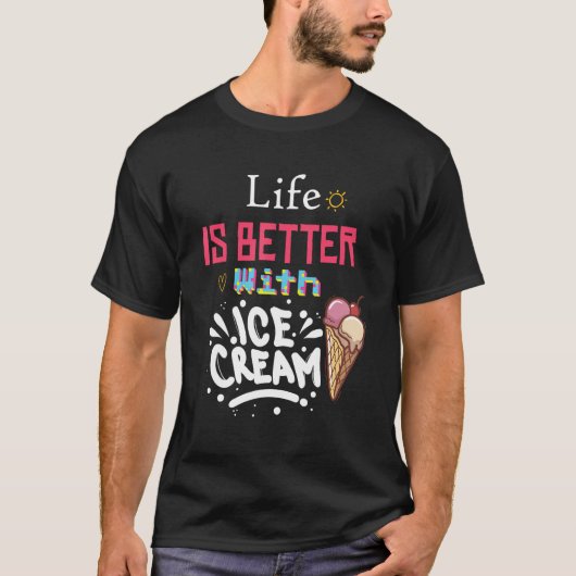 甘いアイスクリームを振りかける Tシャツ (正面)