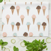 甘いアイスクリームコーンパターンキッチンタオル キッチンタオル (折り畳み)