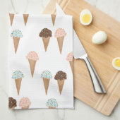 甘いアイスクリームコーンパターンキッチンタオル キッチンタオル (四つ折り)