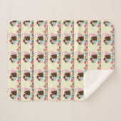 甘いアイスクリームトリートパターン シェルパブランケット (正面(横))