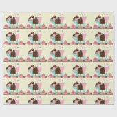 甘いアイスクリームトリートパターン ラッピングペーパー (フラット)