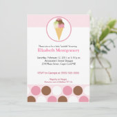 甘いアイスクリームトリートベビーシャワー散水5 x 7 招待状 (スタンド正面)