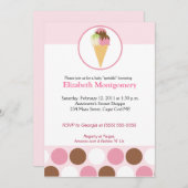 甘いアイスクリームトリートベビーシャワー散水5 x 7 招待状 (正面/裏面)