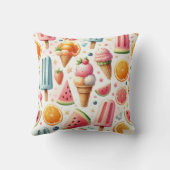 甘いアイスクリームパターン クッション (裏面)