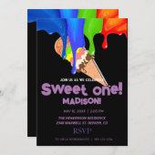 甘いアイスクリームレインボーカラー、招待状 招待状 (正面/裏面)