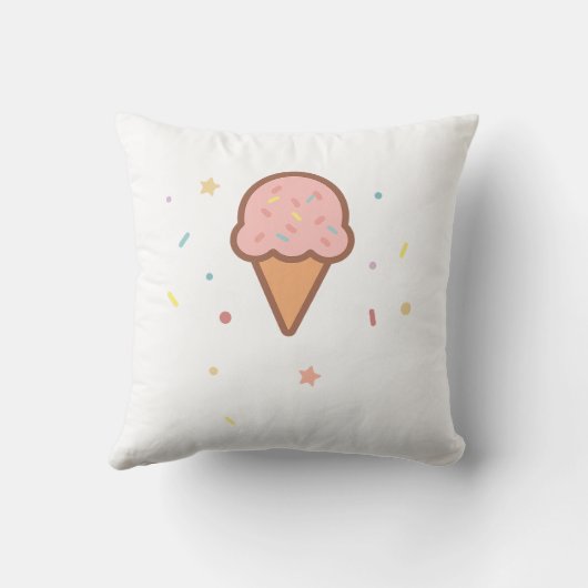 甘いアイスクリーム装飾用クッションスクープ。スマイル。繰り返す。 クッション (裏面)