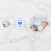 甘いアイスクリーム1st誕生日パーティーブルーボーイフォト コンフェッティ (正面)