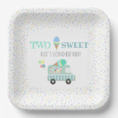 甘いアイスパーソナライズされた男女兼用クリーム2つ ペーパープレート (正面)